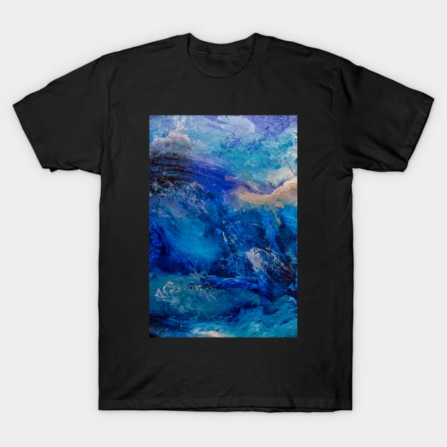 Abstract acrylic painting in blue T-Shirt by RosNapier